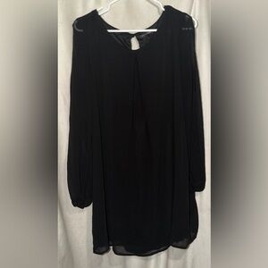 As U Wish Black Long Sleeve Shift Dress